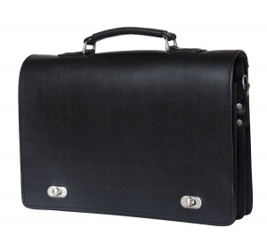 Кожаный портфель Rofelle black (арт. 2001-30)